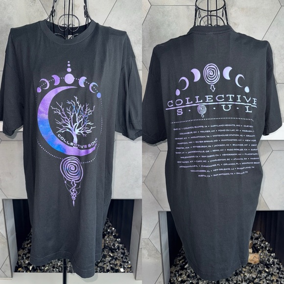 Collective Soul Other - Collective Soul 2022 Tour Shirt in Black and Purple Mystical Tree Men's Large